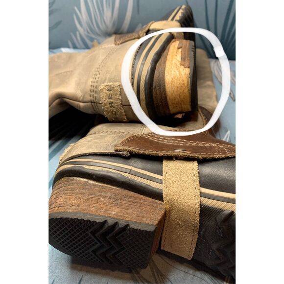 Sorel Slimboot Leather gray Western Waterproof Tall Riding Boots sz 7 - Picture 8 of 13